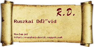 Ruszkai Dávid névjegykártya